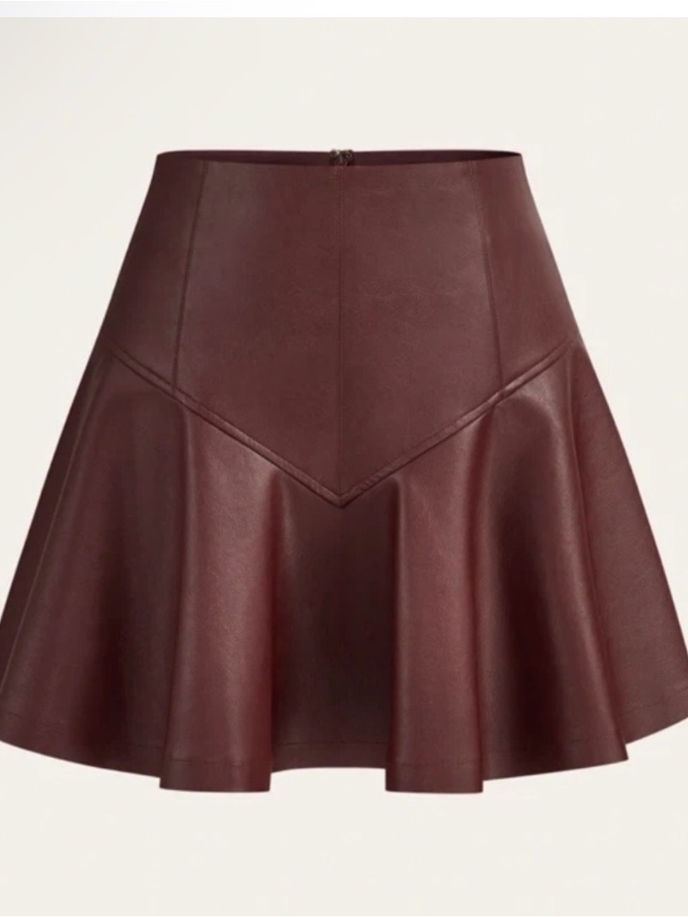 NWOT Commense Faux Leather Burgundy Skirt